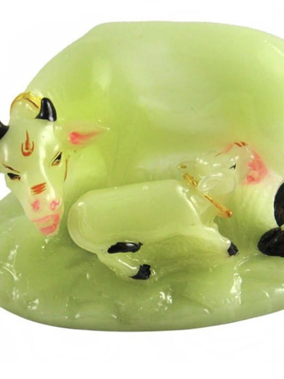 Marble Cow with Calf Idol Showpiece for Home Décor and Decorative Gift Item